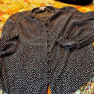 Black and White Polka Dot Women's Top